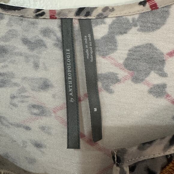 M by Anthropologie Black Print Embroidered Mathilda Top - Picture 4 of 5